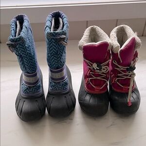 Kids' Winter sorel Boots Set - Blue and Pink